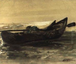 Treibendes Boot In Einer Vom Sturm Gepeitschten See Treibendes Boot In Einer Vom Sturm Gepeitschten See