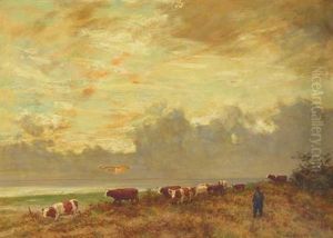 Kuhhirte In Sudlicher Kustenlandschaft
