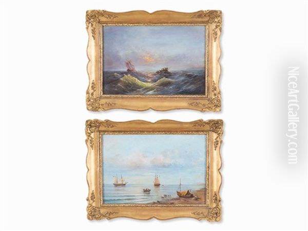 Pair Of Day And Night Seascapes - view 1
