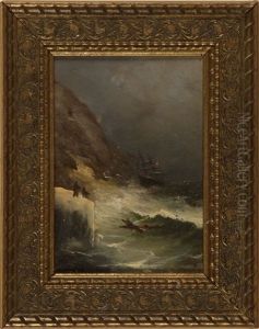 Shipwreck On A Rocky Coast by Grigorij Kapustin
