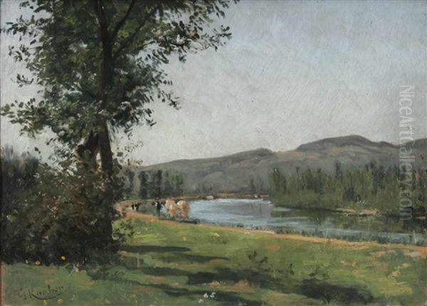 Fluslandschaft Mit Reisenden - view 1