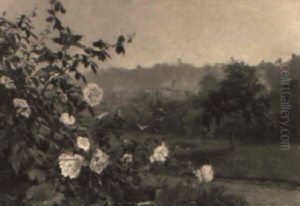 Buisson De Roses Dans La Campagne by Gustave Karcher