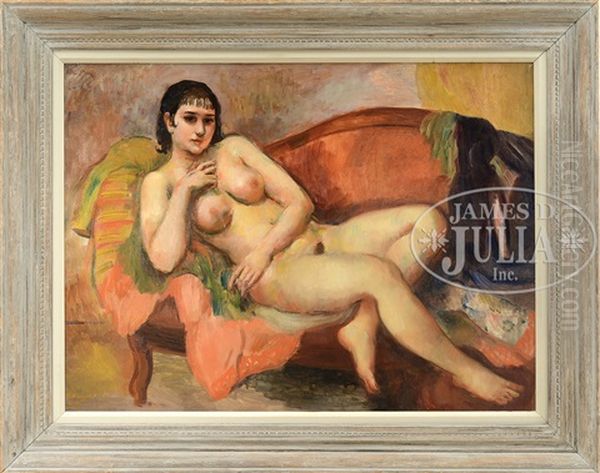 Nude On Red Couch - view 1