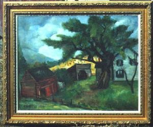 Farmhouse With Tree And Ladder