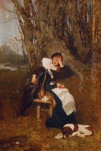 Young Couple In The Moonlight by Karl Karger