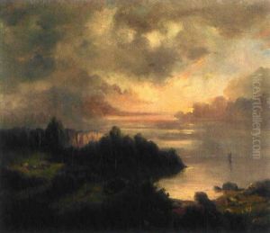 Kustlandskap I Aftonstamning by Karl XV (King of Sweden & Norway)