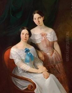 To Sisters In Evening Dresses by Jean Marc Baud