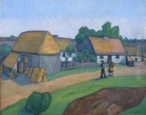 Farm With Two Figures Farm With Two Figures