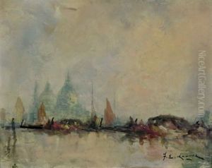 Vue De La Salute A Venise by Jean Etienne Karnec