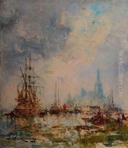 Vue De Port by Jean Etienne Karnec