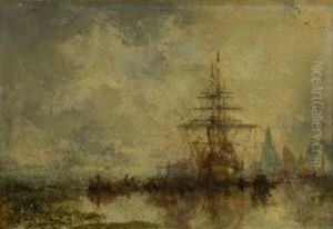 Segelschiff Im Hafen by Jean Etienne Karnec