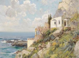 Kirche An Der Steilkuste Von Capri by Jenoe Karpathy