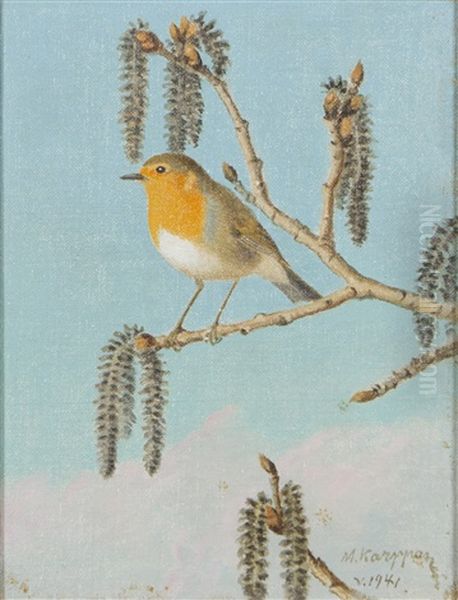 European Robin On Branch - view 1