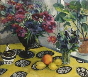 Still Life With Flowers And Citrus Fruit by Georges (Karpeles) Kars