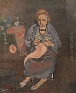 Woman Knitting