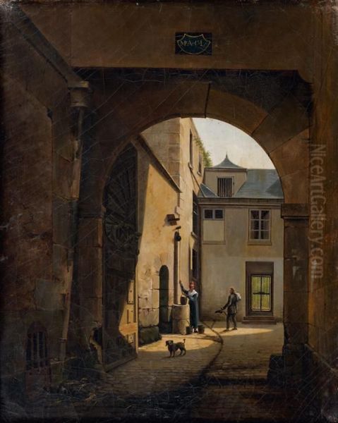 Scene De Rue : Le Garde-champetre Remettant Un Pli - view 1