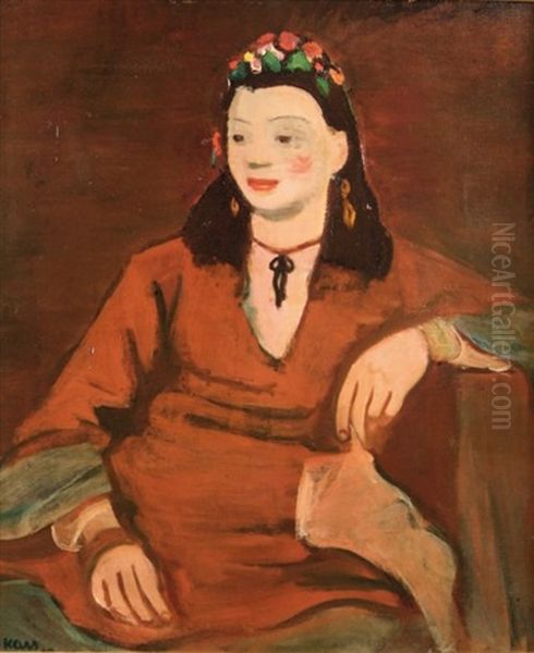Jeune Femme Avec Des Fleurs Dans Les Cheveux - view 1