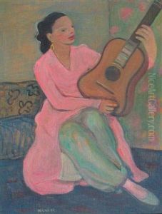 Fille A La Guitare by Georges (Karpeles) Kars