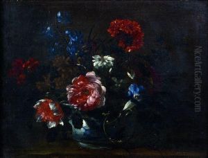 Vase De Fleurs Sur Un Entablement by Nicolas Baudesson