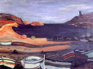 Beach Scene With Boats Beach Scene With Boats