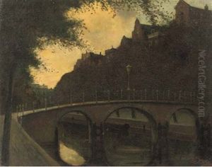 Stadsgezicht - A Canal In Amsterdam by Eduard Karsen