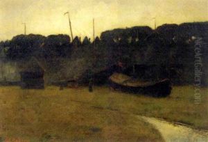 Moored Sailing Vessels At Dusk Moored Sailing Vessels At Dusk