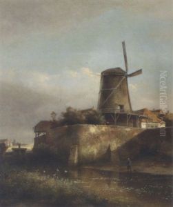 Fishing By The Windmill by Kasparus Karsen