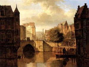 A Canal Scene by Kasparus Karsen
