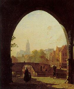 A Dutch Townscape by Kasparus Karsen