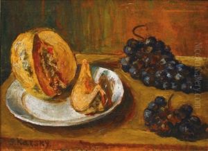 Nature Morte Au Melon Et Aux Raisins by Serguei Ossipovitch Karski