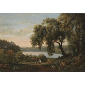 A View Of The Castel Gandolfo On Lake Albano