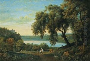 Vue Du Lac D'albano Avec Castelgandolfo