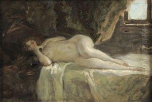 Nu Allonge A La Fenetre by Eugene Baudin