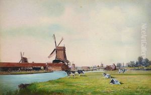Paysage De Hollande by Eugene Baudin