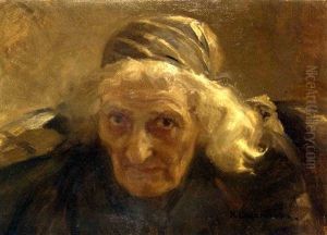 Portrait Of An Old Woman by Nikolai Alexeievich Kasatkin
