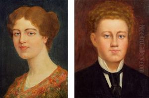 Bildnis Einer Dame (+ Bildnis Eines Herrn; Pair) by Eduard Kasparides