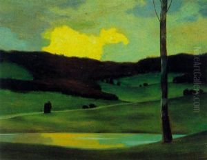 Stille Landschaft Mit Goldener Wolke Stille Landschaft Mit Goldener Wolke