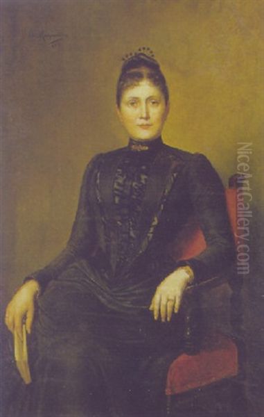 Bildnis Einer Dame In Rotem Stuhl Sitzend - view 1