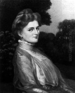 Bildnis Einer Frau In Einem Garten by Eduard Kasparides