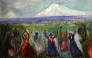La Danse Armenienne Devant Le Mont Ararat by Sarkis Katchadourian