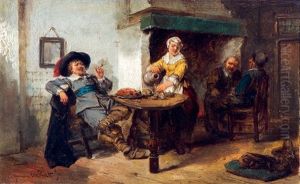 Figures At The Inn by Herman Frederik Carel ten Kate