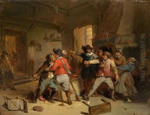 A Brawl In A Tavern by Herman Frederik Carel ten Kate