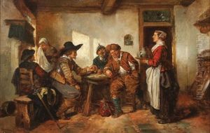 A Festive Interior Tavern Scene by Herman Frederik Carel ten Kate