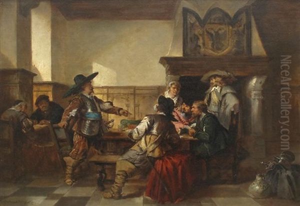 A Quarrel At A Card Game - view 1