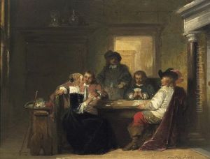 Das Erfolgreiche Blatt. Gesellige Runde In Der Stube, Dem Kartenspiele Frohnend by Herman Frederik Carel ten Kate
