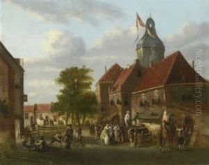Komodienspiel Auf Dem Dorfplatz by Herman Frederik Carel ten Kate