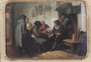 Interieur Mit Bauern