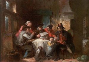 Genreszene. Lesestunde In Der Stube by Herman Frederik Carel ten Kate