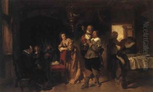 Dutch Interior With A Cockatoo In A Cage