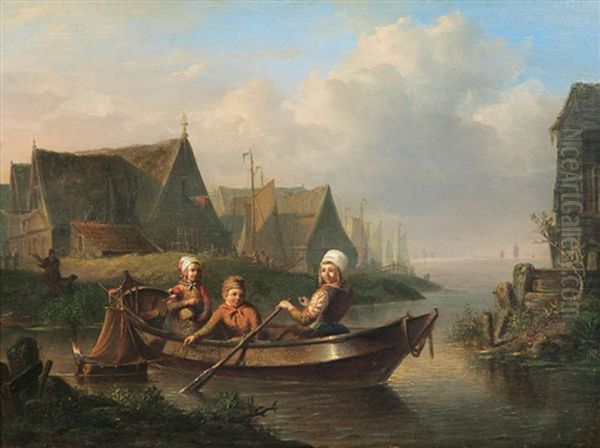 Kinder Im Ruderboot - view 1